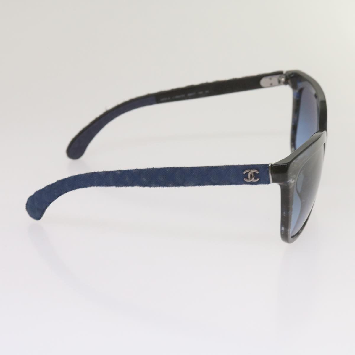 CHANEL Sunglasses plastic Blue CC Auth 67511