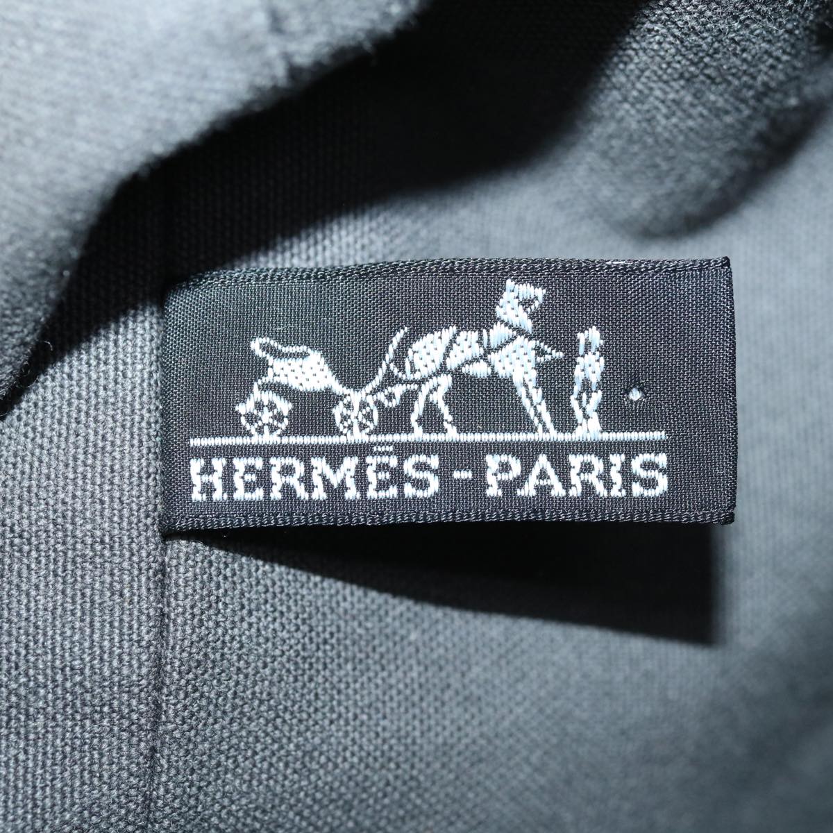 HERMES Purse Porochon Mimil GM Shoulder Bag Canvas Gray Auth 67521
