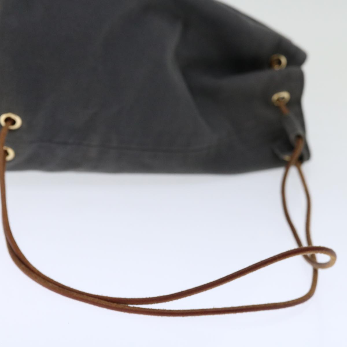 HERMES Purse Porochon Mimil GM Shoulder Bag Canvas Gray Auth 67521
