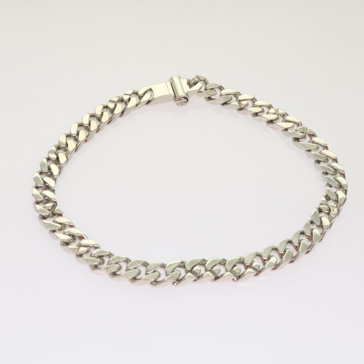 LOUIS VUITTON Collier Metal LV Chain Links Necklace Silver M68272 LV Auth 67569A