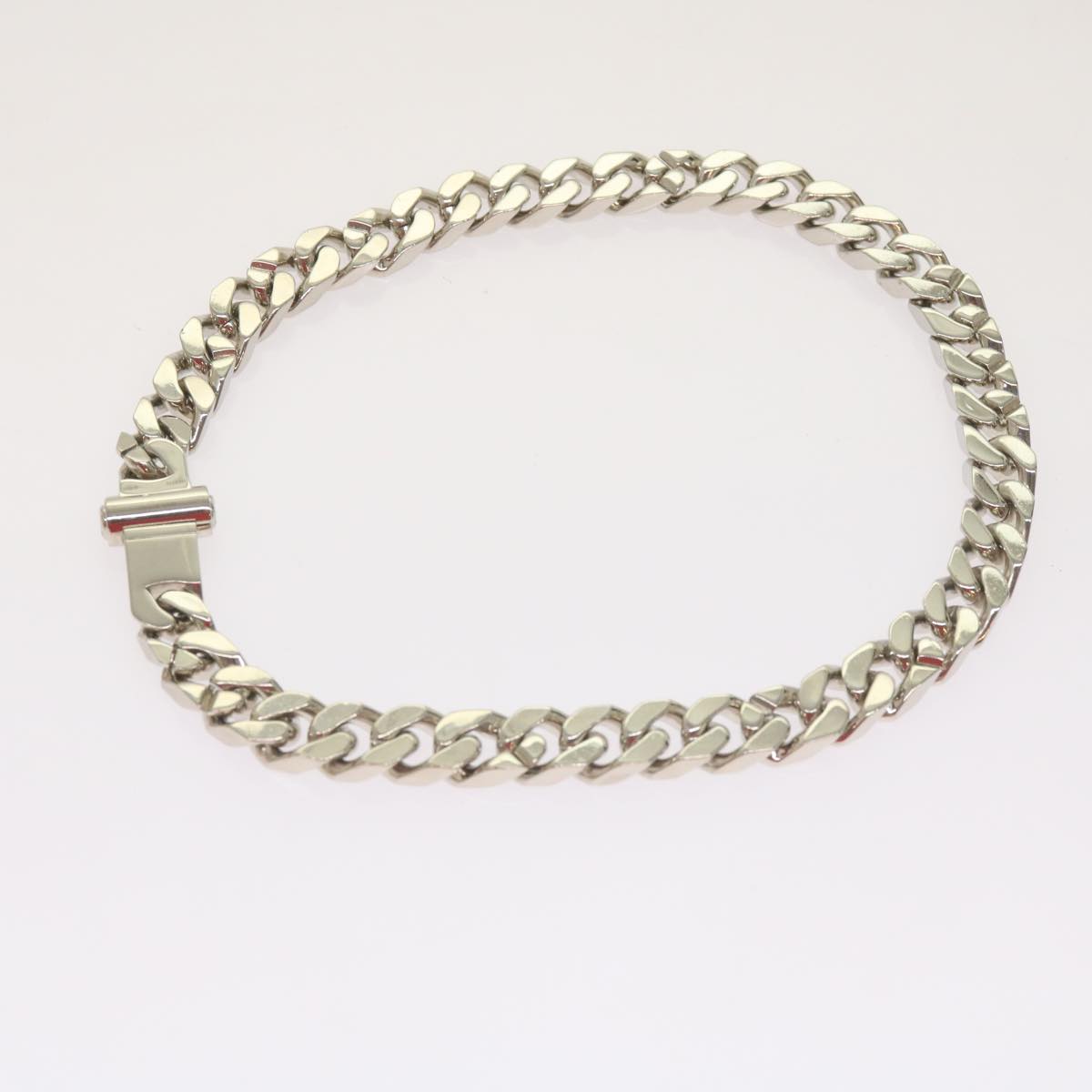 LOUIS VUITTON Collier Metal LV Chain Links Necklace Silver M68272 LV Auth 67569A