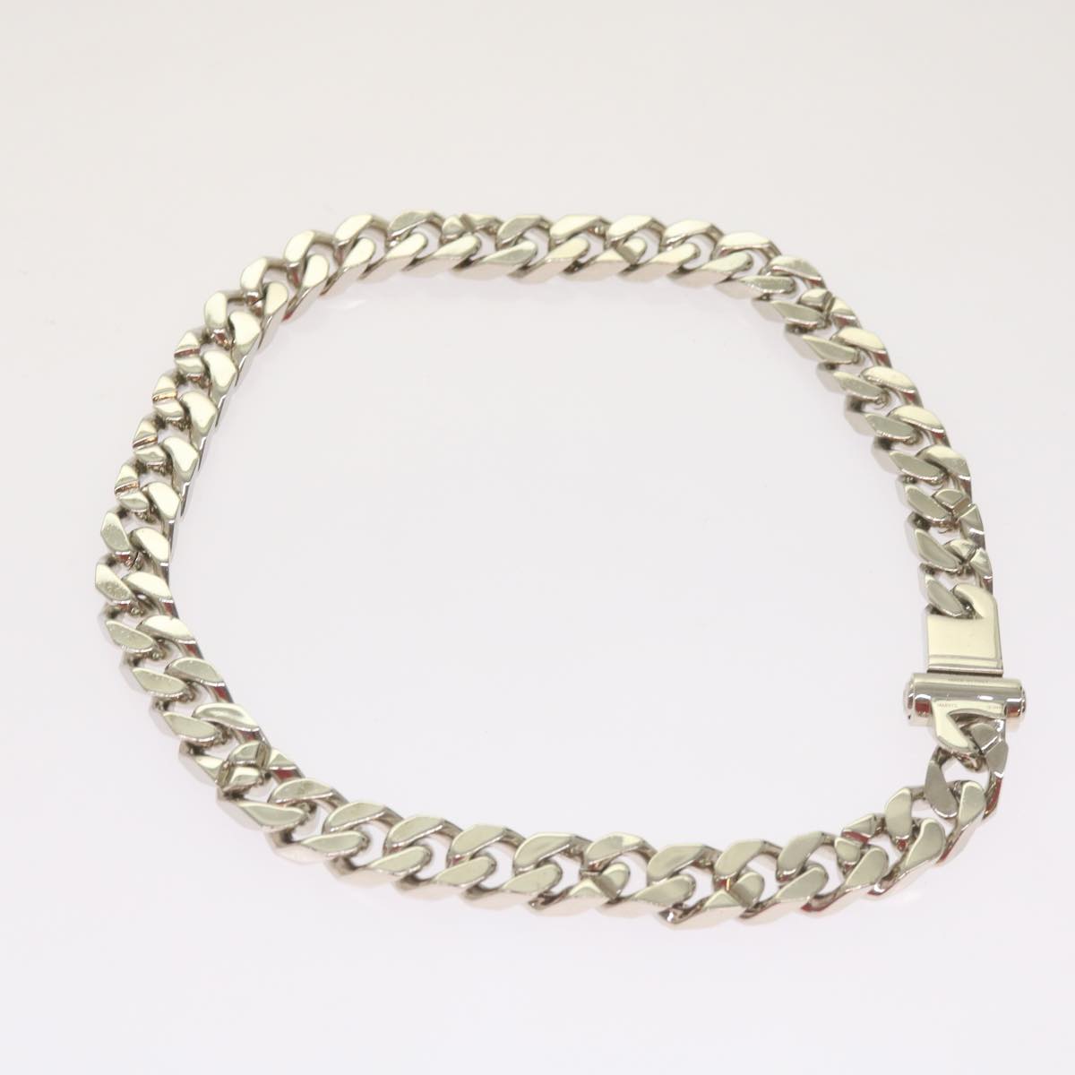 LOUIS VUITTON Collier Metal LV Chain Links Necklace Silver M68272 LV Auth 67569A