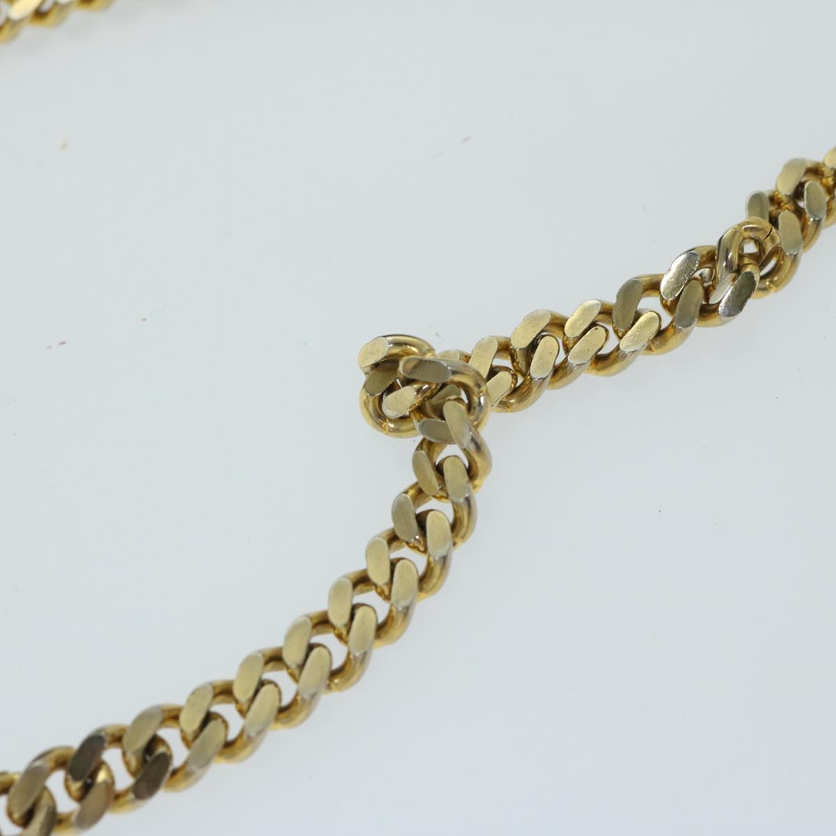 CELINE Chain Shoulder Bag Leather Black Auth 67658