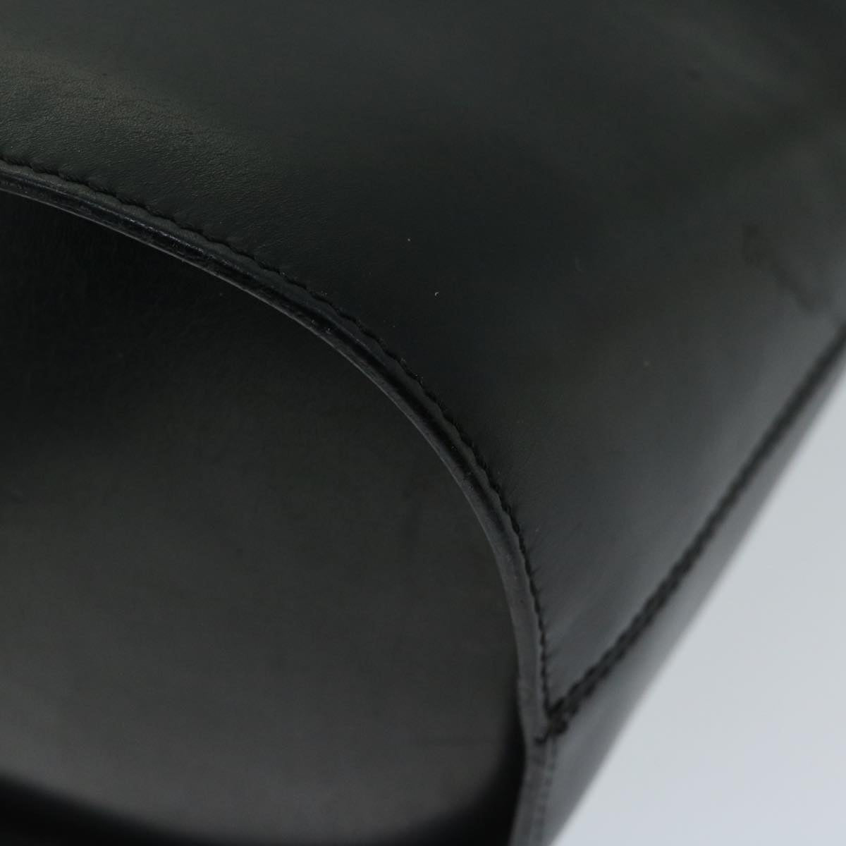 CELINE Shoulder Bag Leather Black Auth 67807