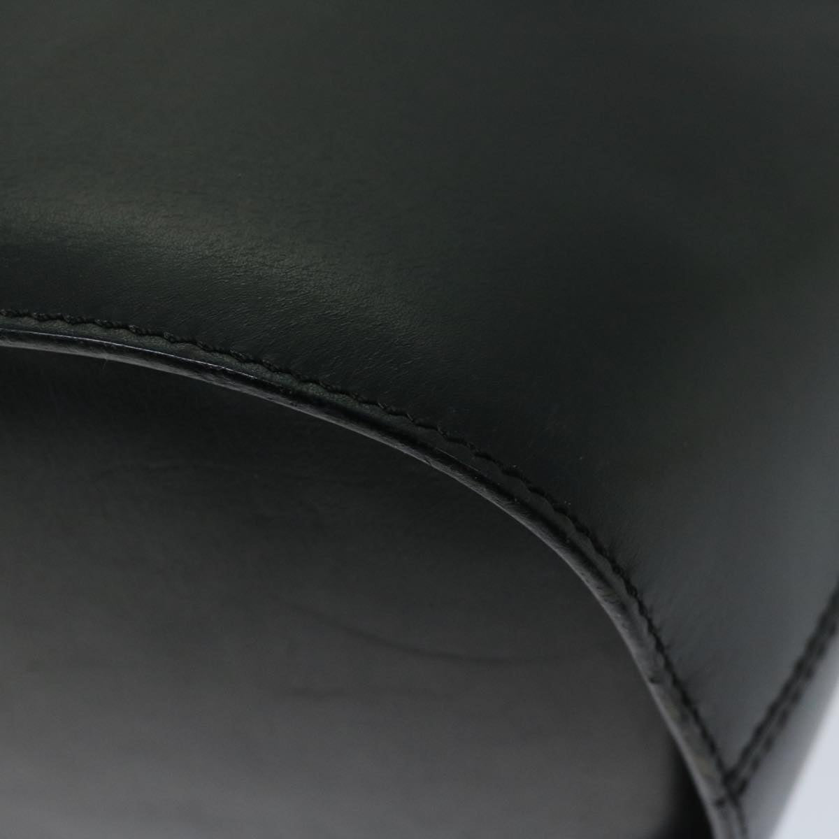 CELINE Shoulder Bag Leather Black Auth 67807