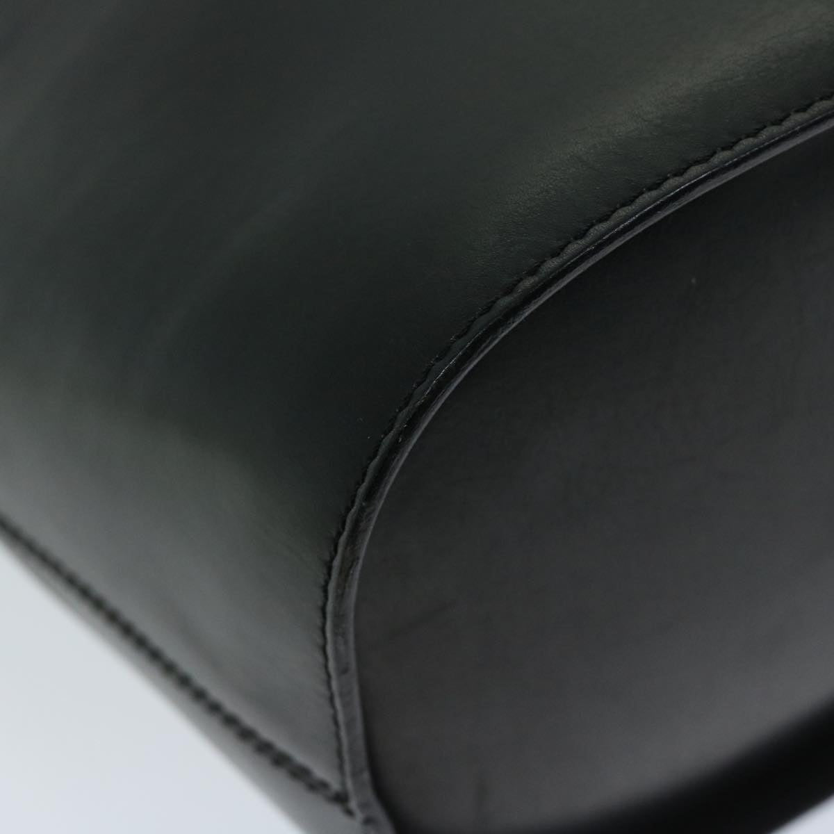 CELINE Shoulder Bag Leather Black Auth 67807