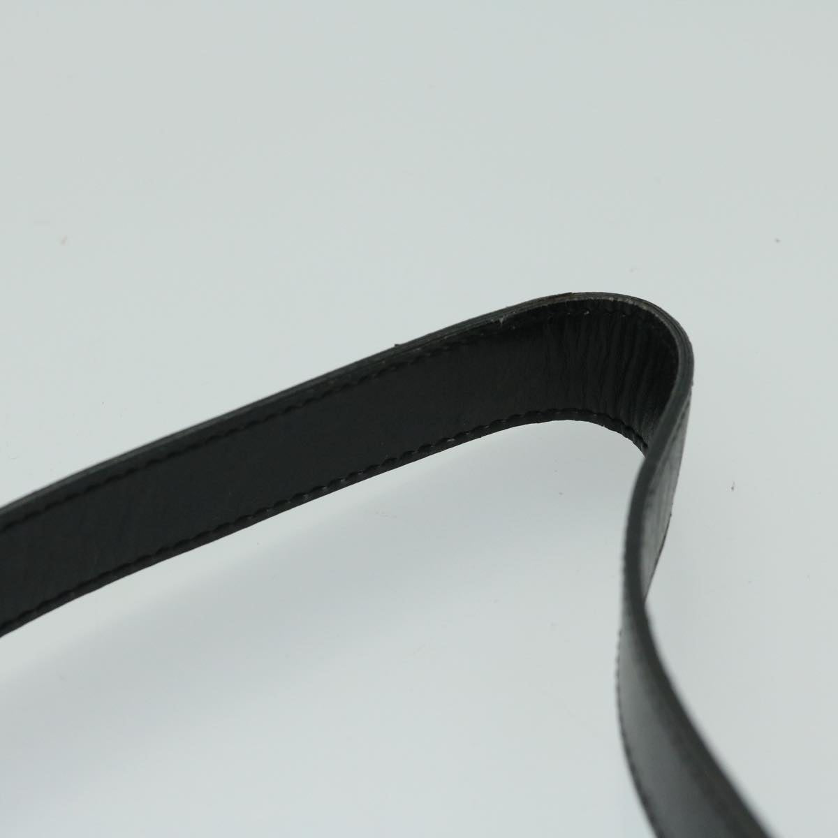 CELINE Shoulder Bag Leather Black Auth 67807