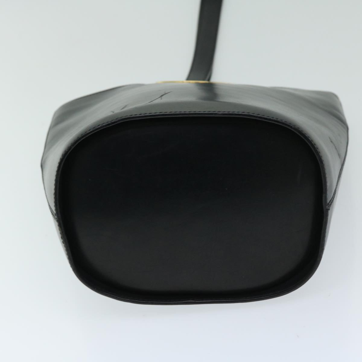 CELINE Shoulder Bag Leather Black Auth 67807