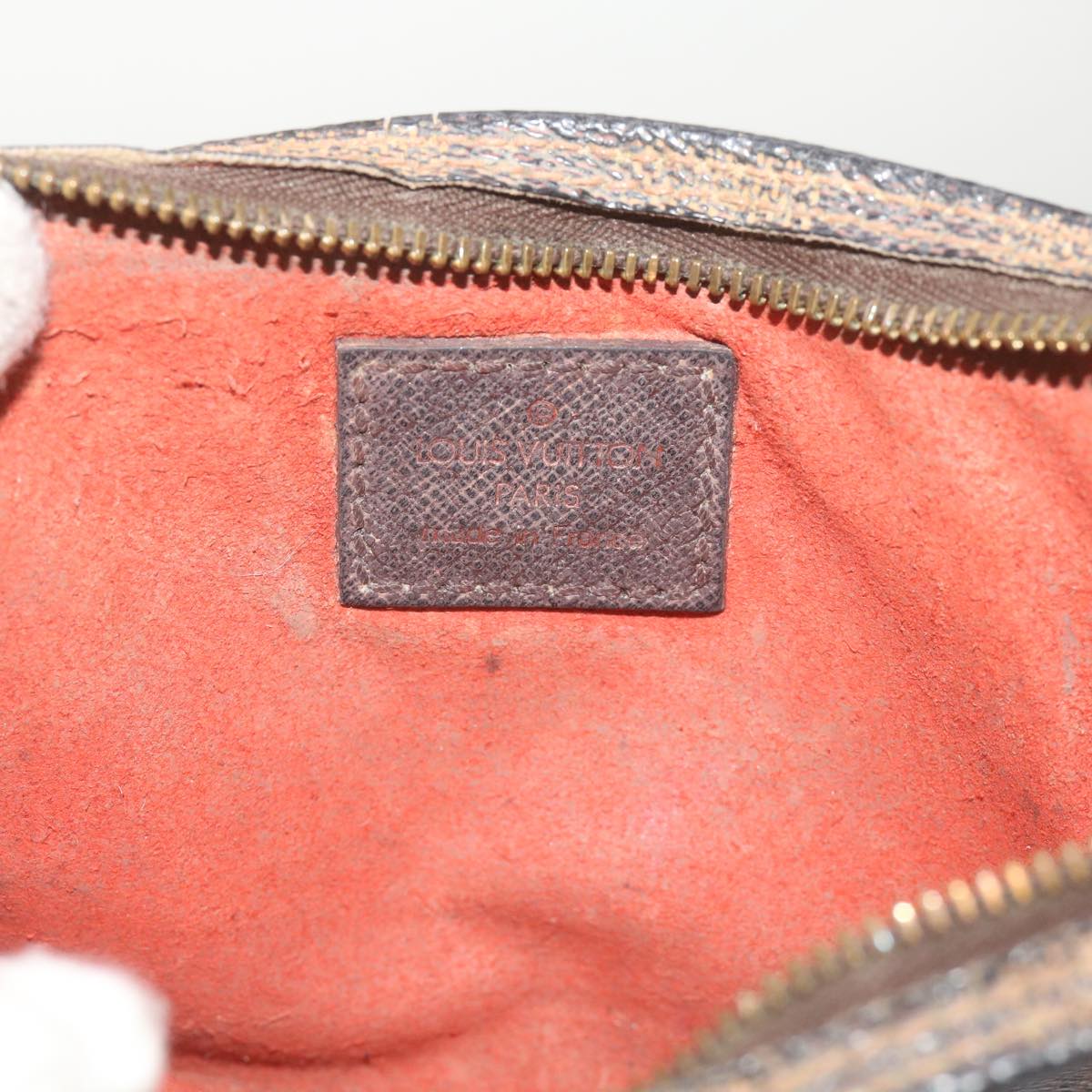 LOUIS VUITTON Damier Ebene Marais Pouch LV Auth 67811