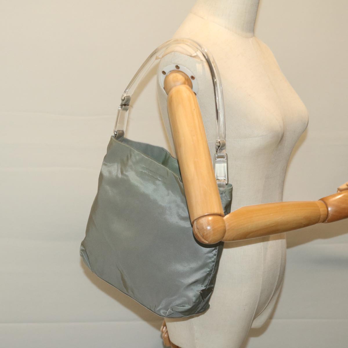 PRADA Shoulder Bag Nylon Khaki Auth 67988