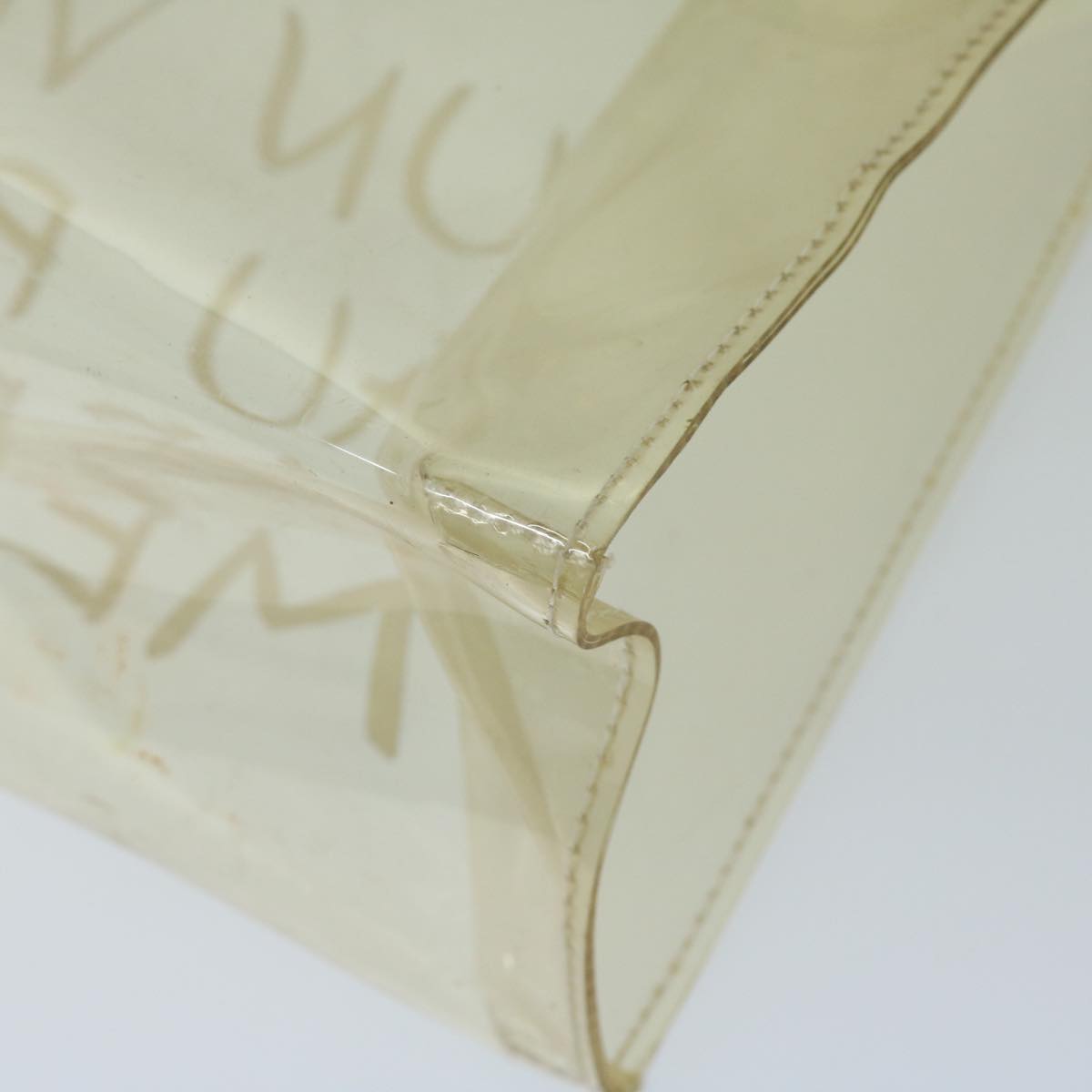 HERMES Vinyl Kelly Hand Bag Vinyl Clear Auth 68037