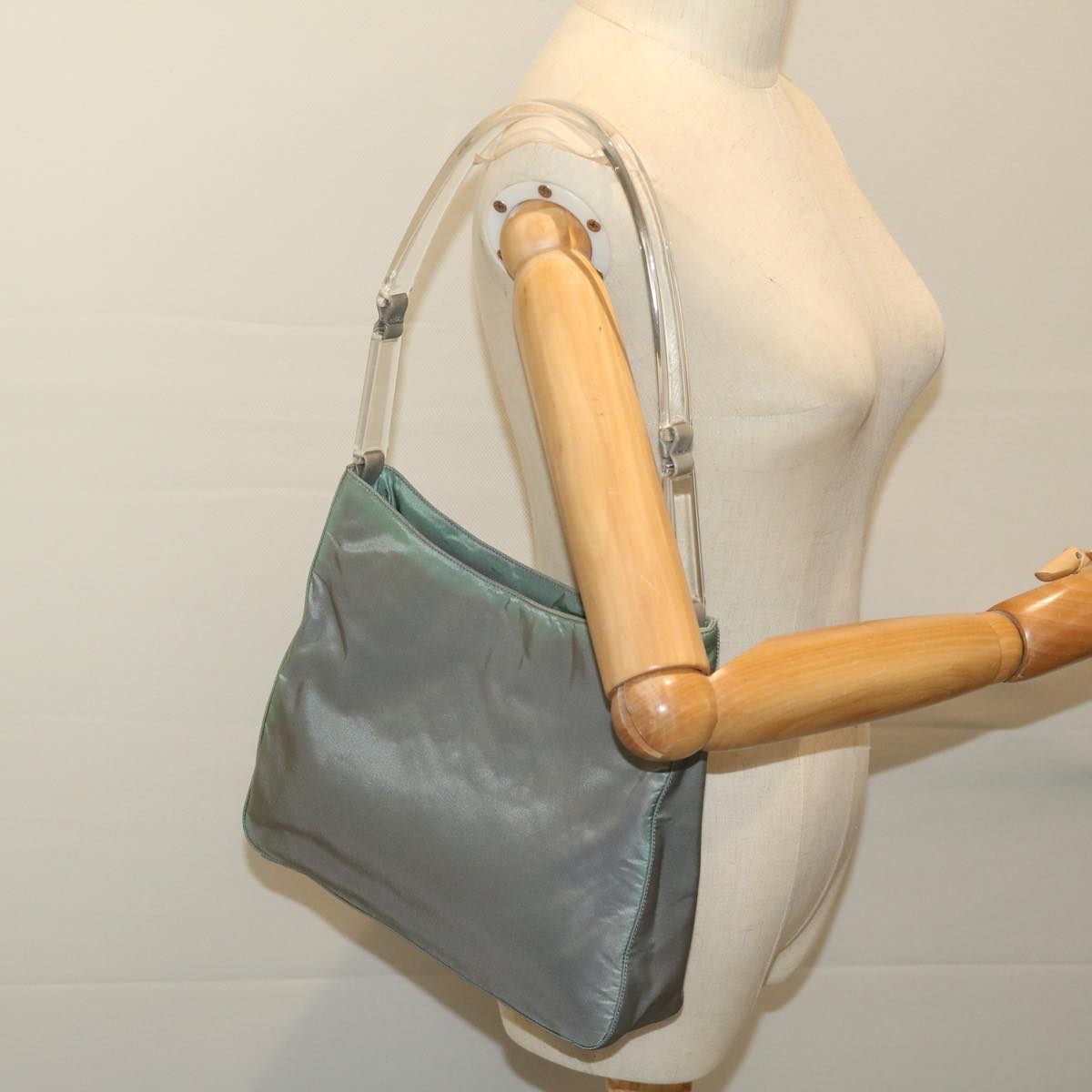 PRADA Shoulder Bag Nylon Khaki Auth 68087