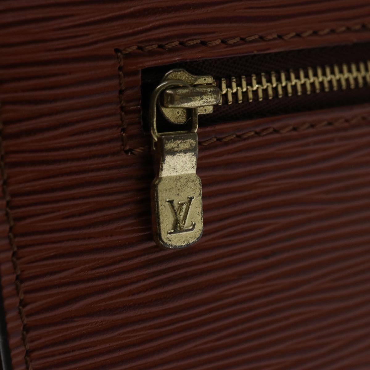 LOUIS VUITTON Epi Angian Clutch Bag Brown M52113 LV Auth 68112