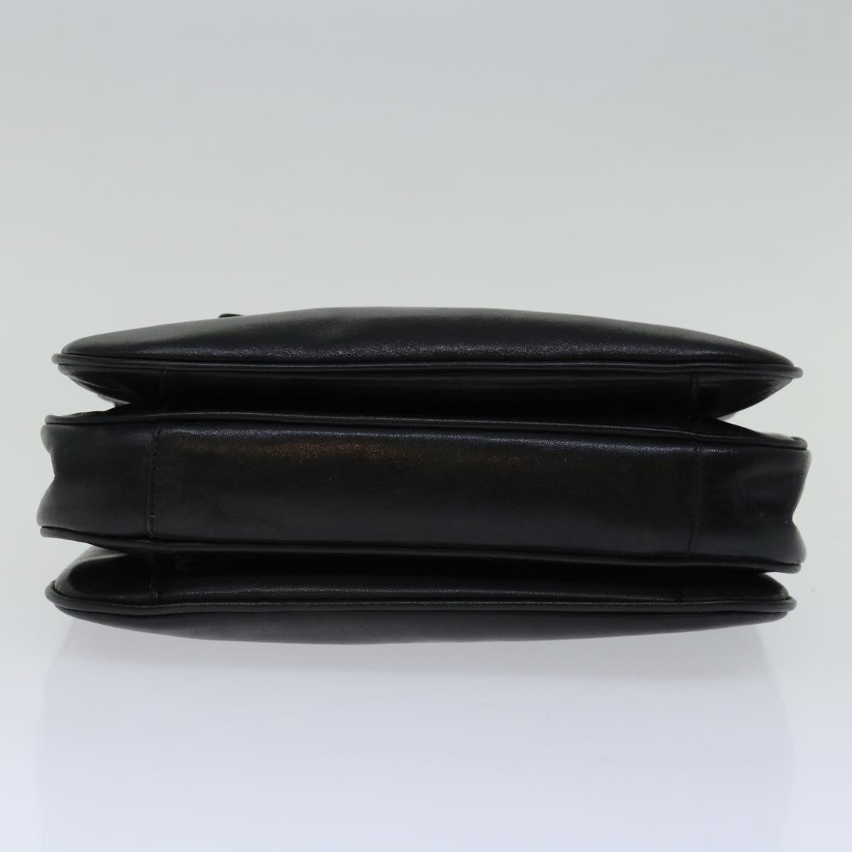 CELINE Hand Bag Leather Black Auth 68292