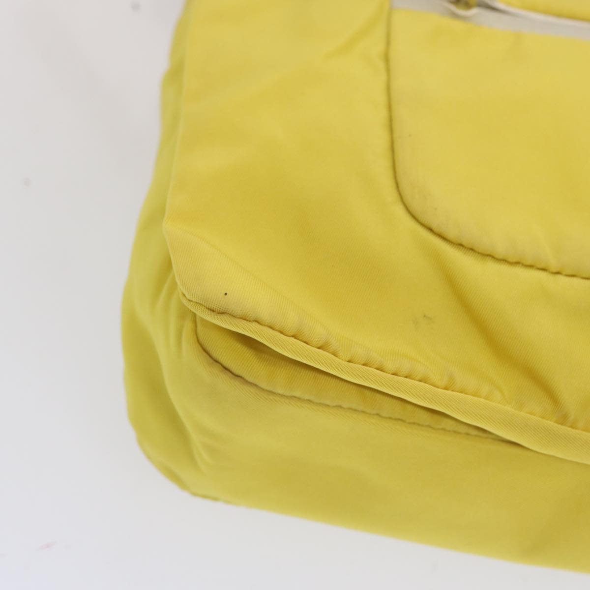 PRADA Shoulder Bag Nylon Yellow Auth 68364