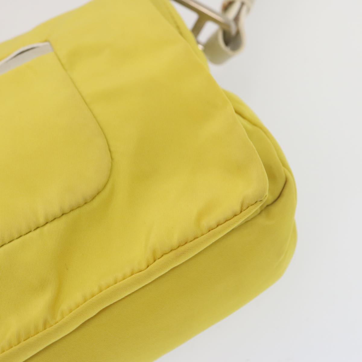 PRADA Shoulder Bag Nylon Yellow Auth 68364