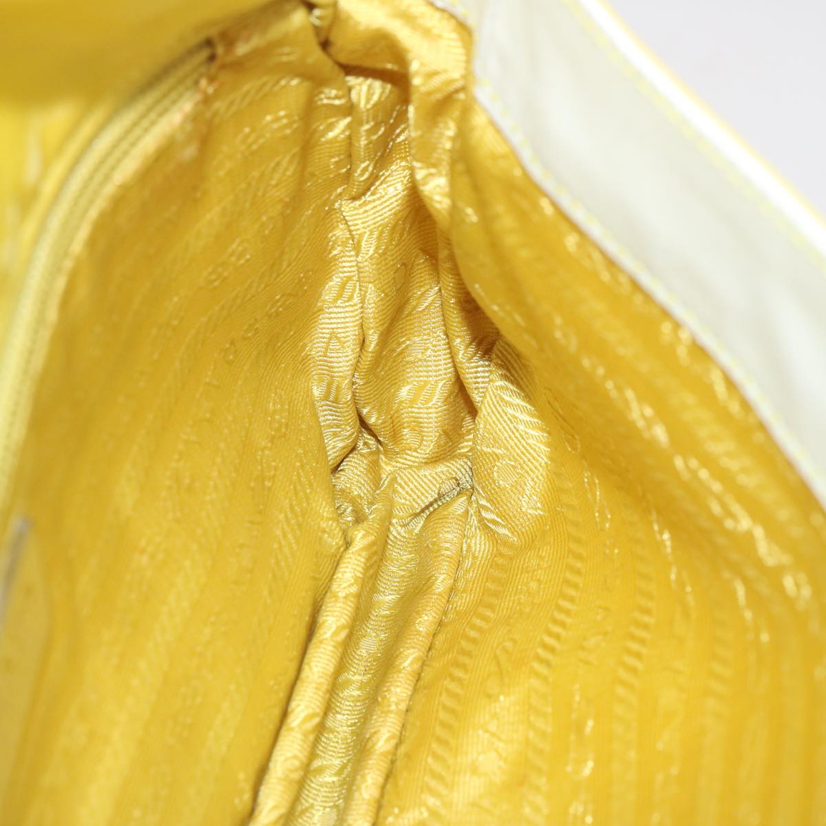 PRADA Shoulder Bag Nylon Yellow Auth 68364