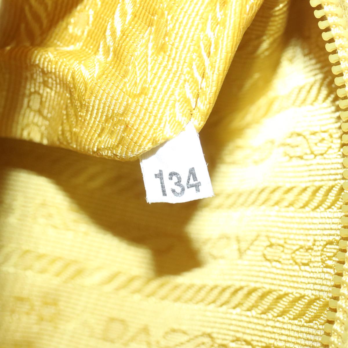 PRADA Shoulder Bag Nylon Yellow Auth 68364