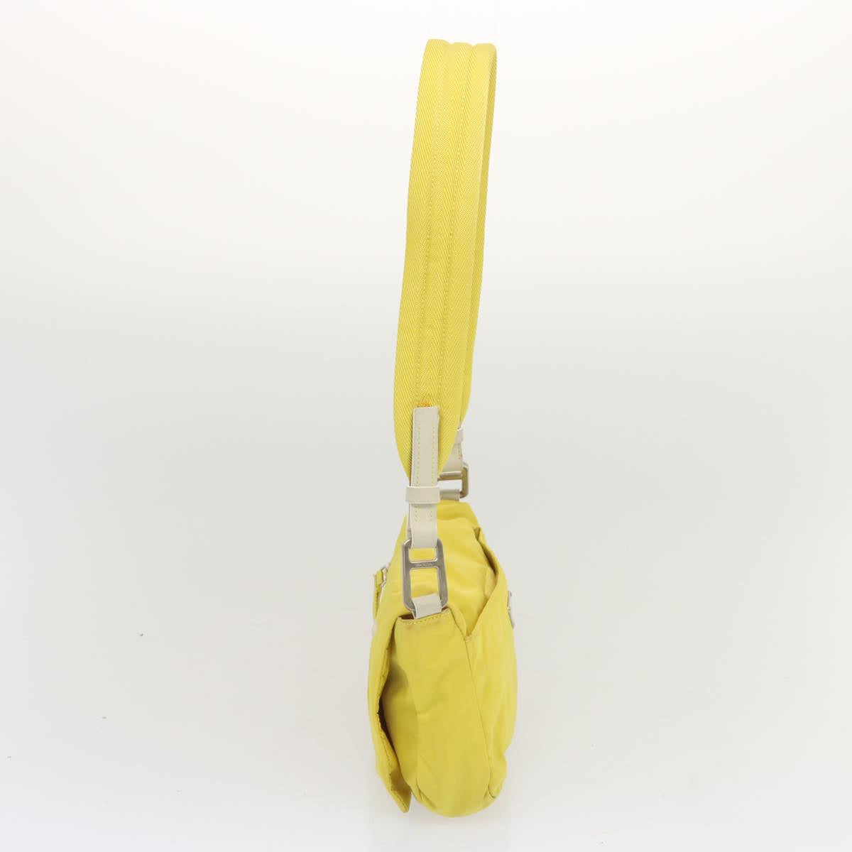 PRADA Shoulder Bag Nylon Yellow Auth 68364