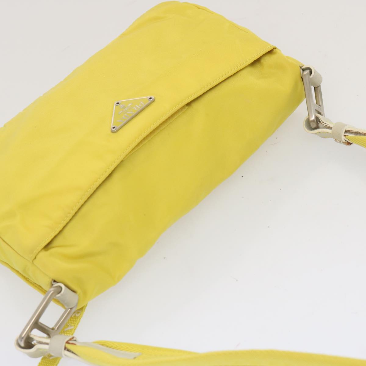 PRADA Shoulder Bag Nylon Yellow Auth 68364
