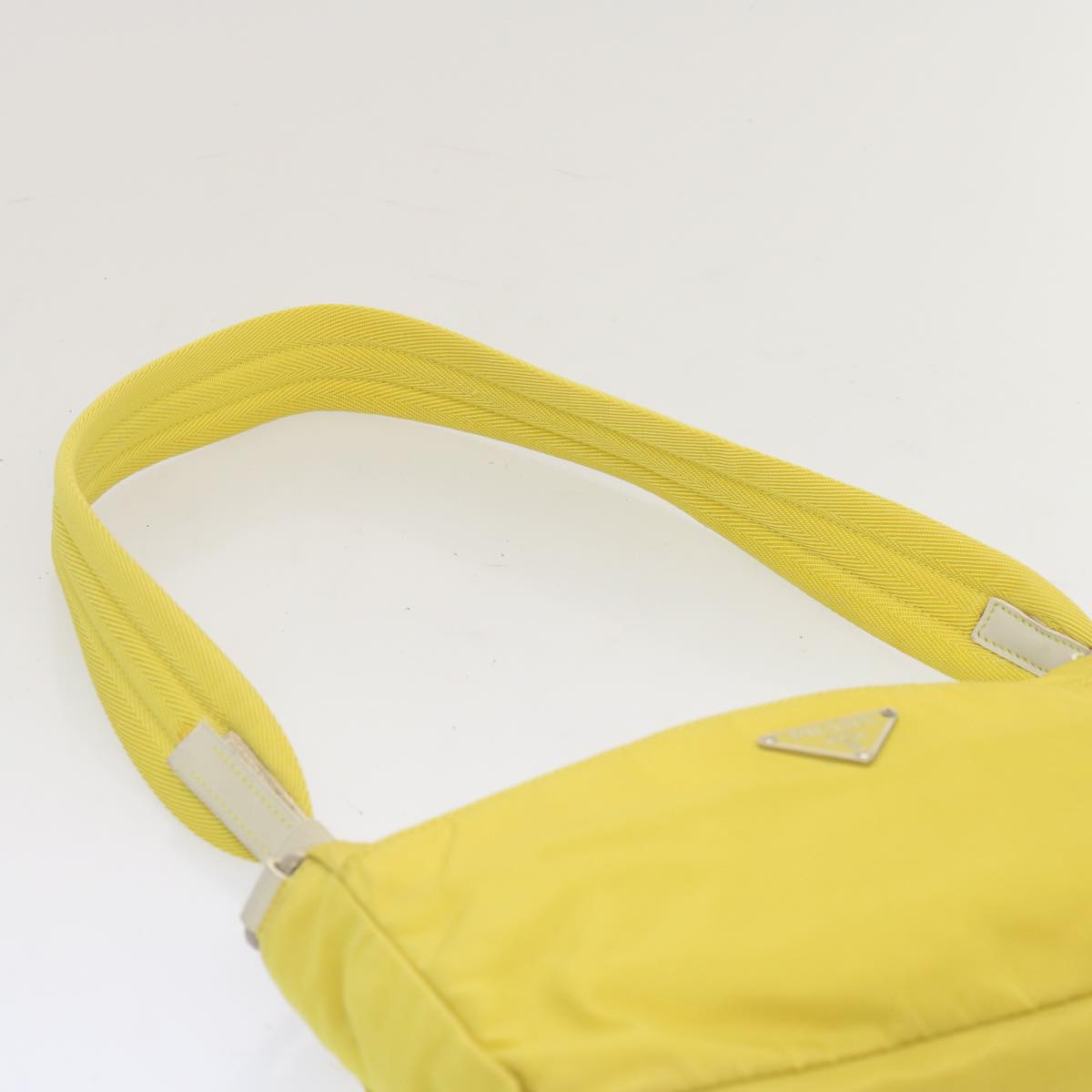 PRADA Shoulder Bag Nylon Yellow Auth 68364