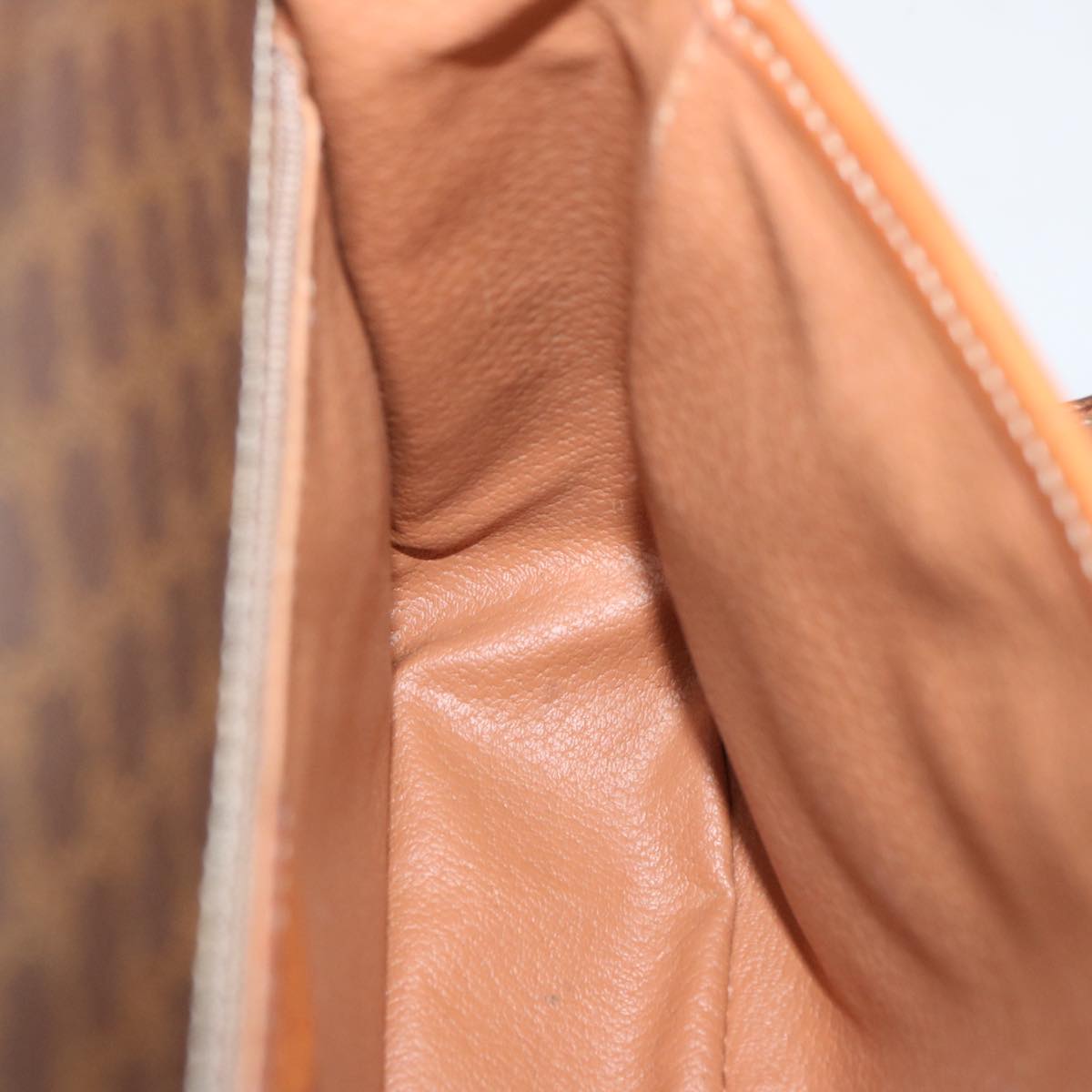 CELINE Macadam Canvas Shoulder Bag PVC Leather Brown Auth 68506