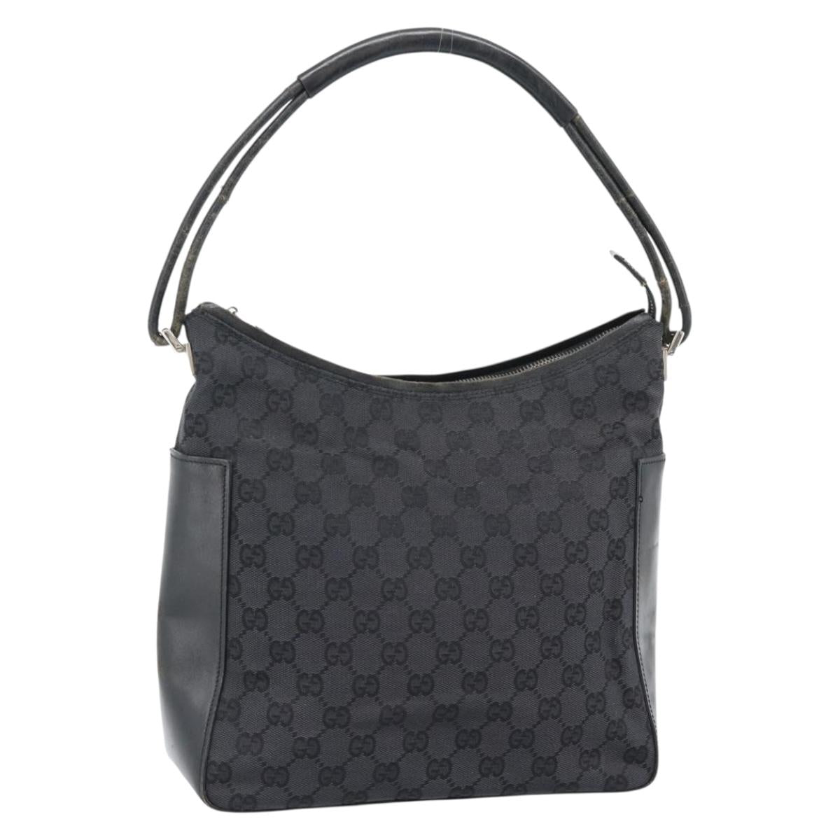 GUCCI GG Canvas Shoulder Bag Black 001 3766 2123 Auth 68595