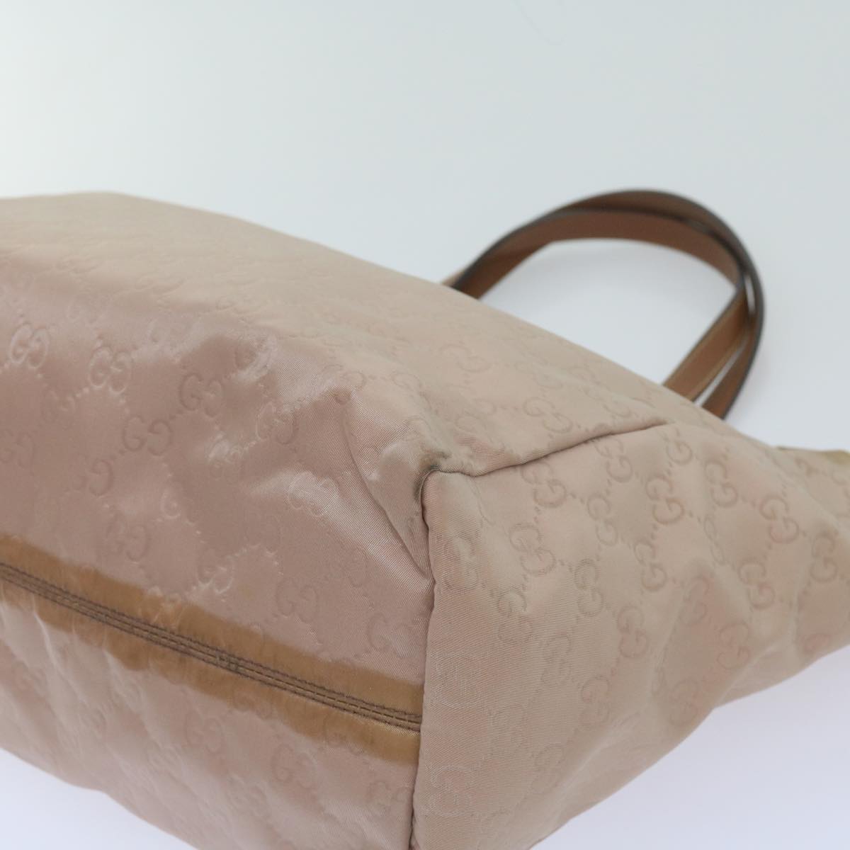 GUCCI GG Canvas Tote Bag Beige 282439 Auth 68674