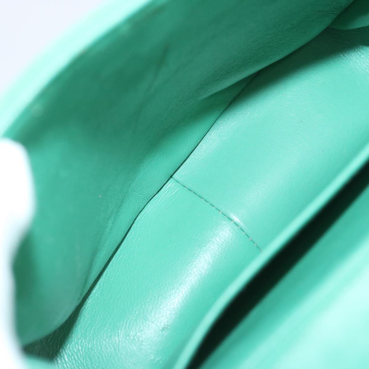 CHANEL Hand Bag Suede Green CC Auth 68731A