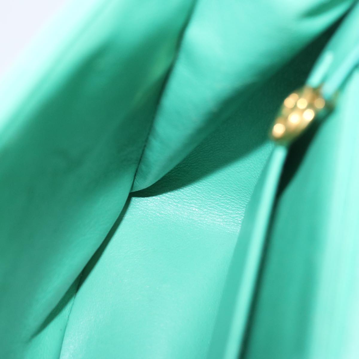 CHANEL Hand Bag Suede Green CC Auth 68731A