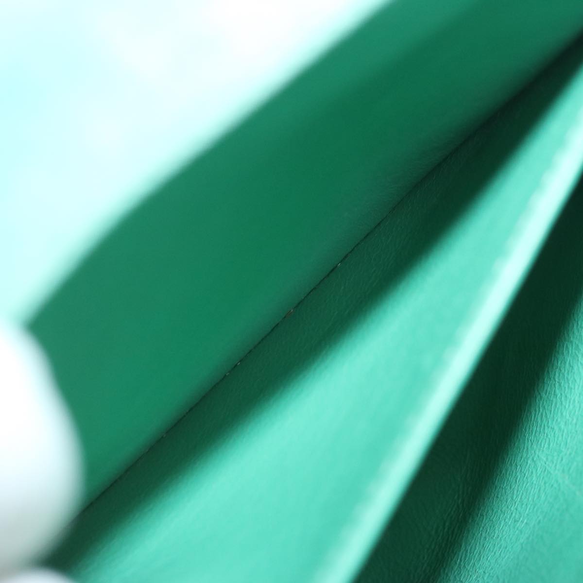 CHANEL Hand Bag Suede Green CC Auth 68731A