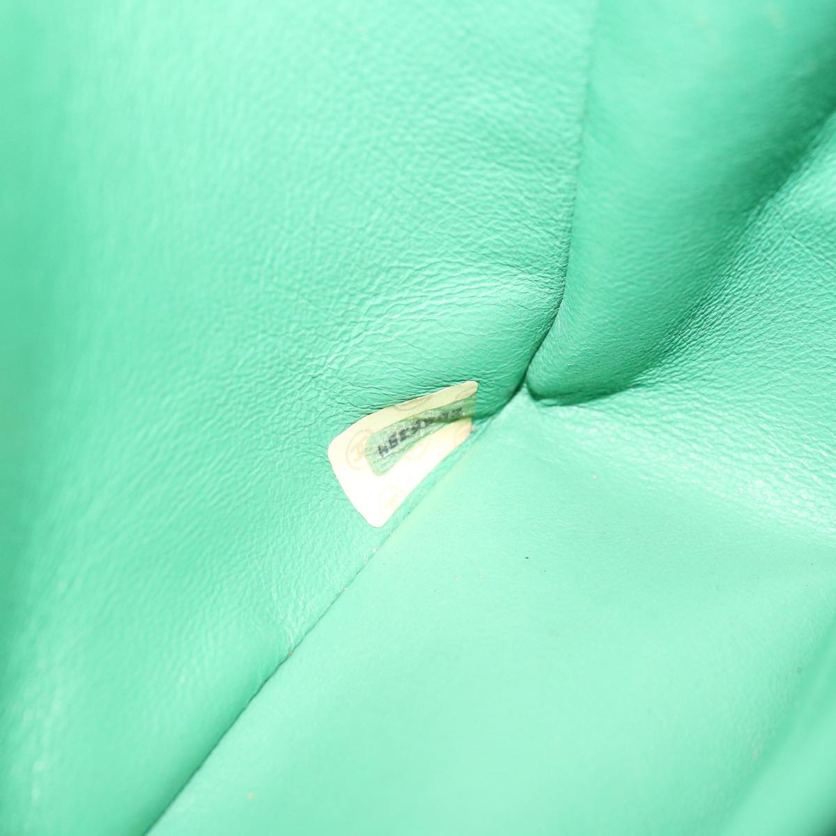 CHANEL Hand Bag Suede Green CC Auth 68731A