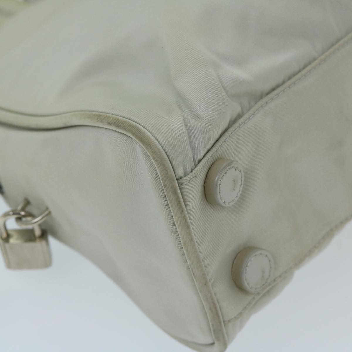 PRADA Hand Bag Nylon Gray Auth 68818