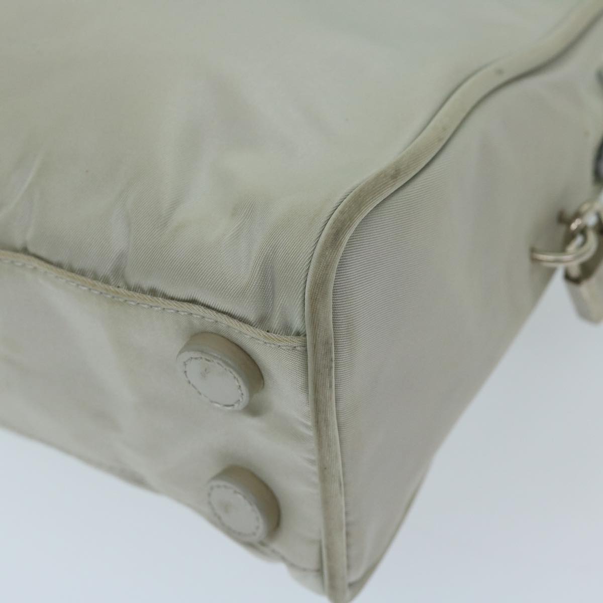 PRADA Hand Bag Nylon Gray Auth 68818