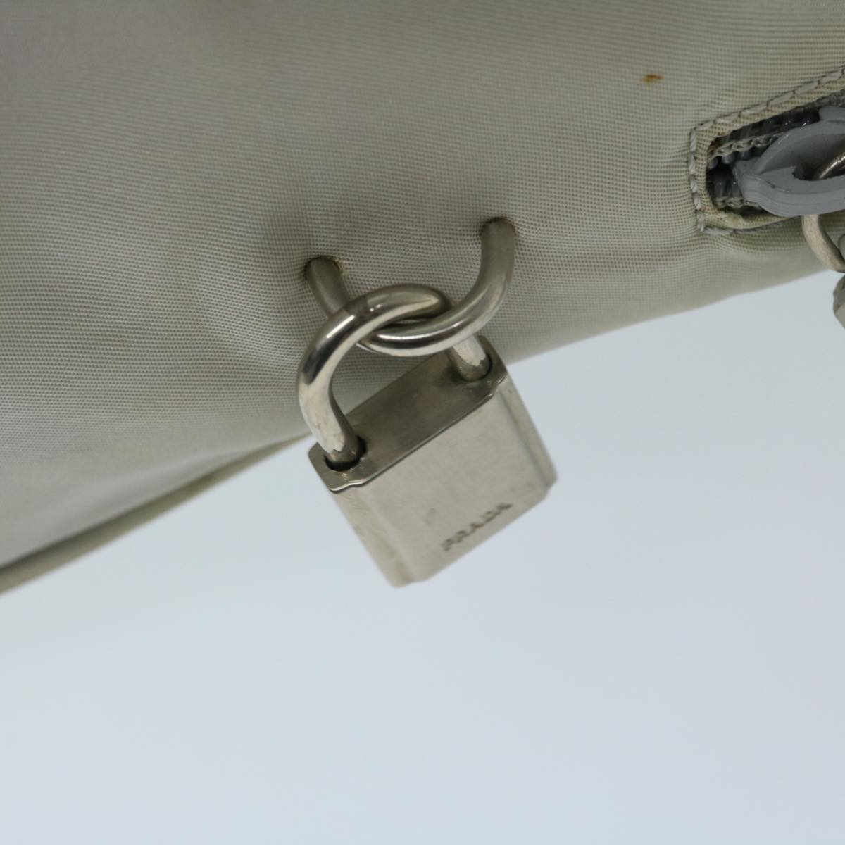 PRADA Hand Bag Nylon Gray Auth 68818