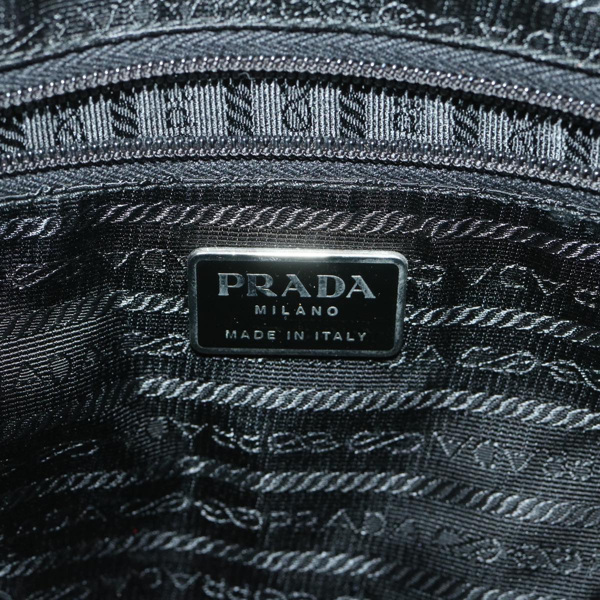 PRADA Hand Bag Nylon Gray Auth 68818