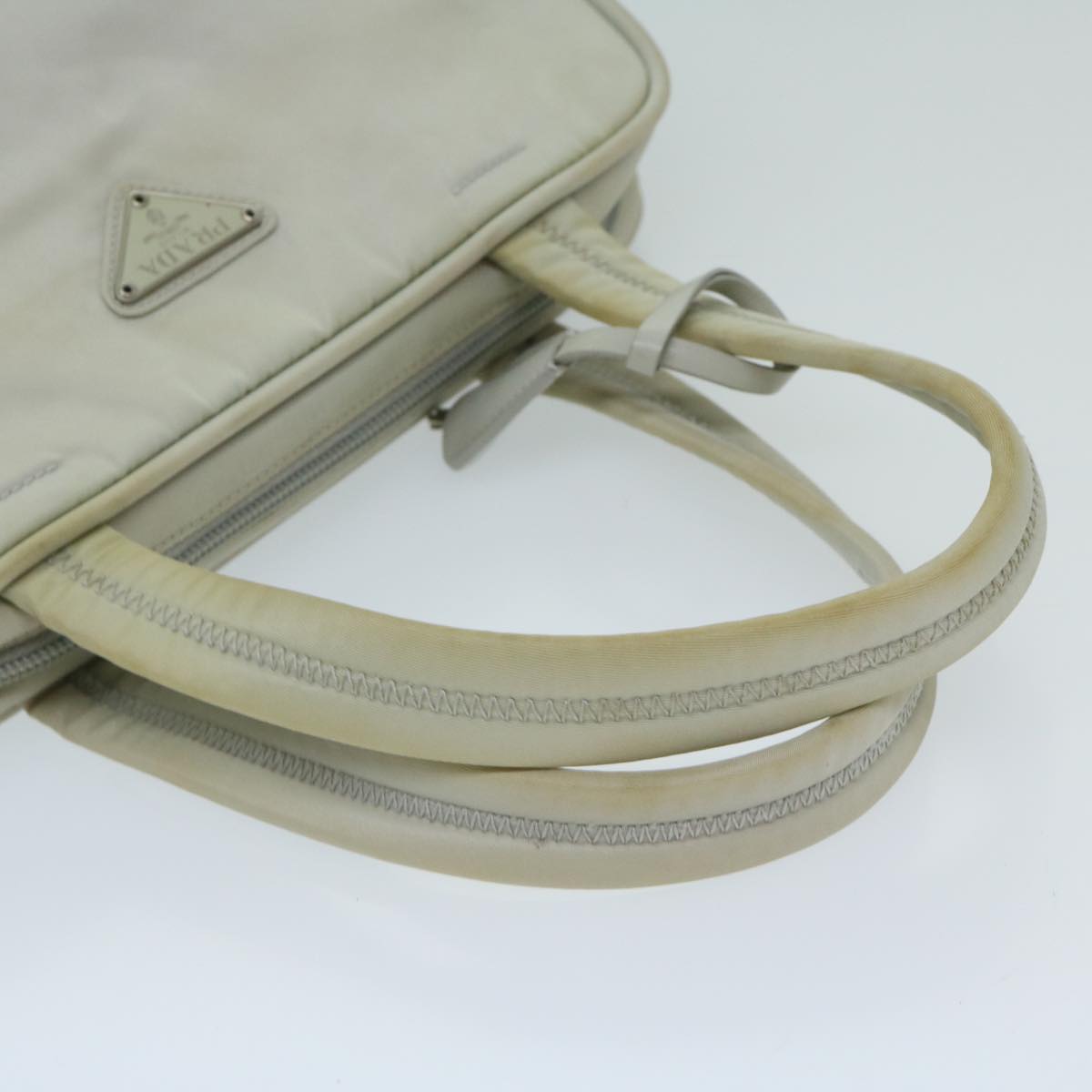 PRADA Hand Bag Nylon Gray Auth 68818