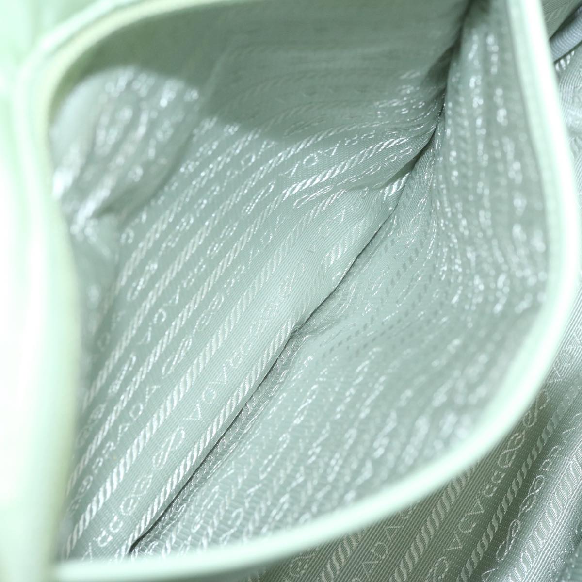 PRADA Hand Bag Nylon 2way Light Green Auth 68918AV