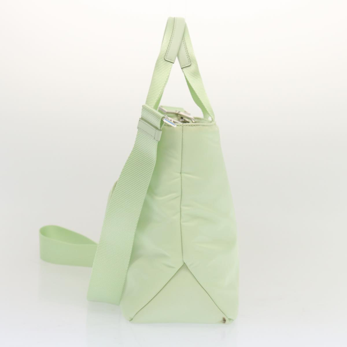 PRADA Hand Bag Nylon 2way Light Green Auth 68918AV