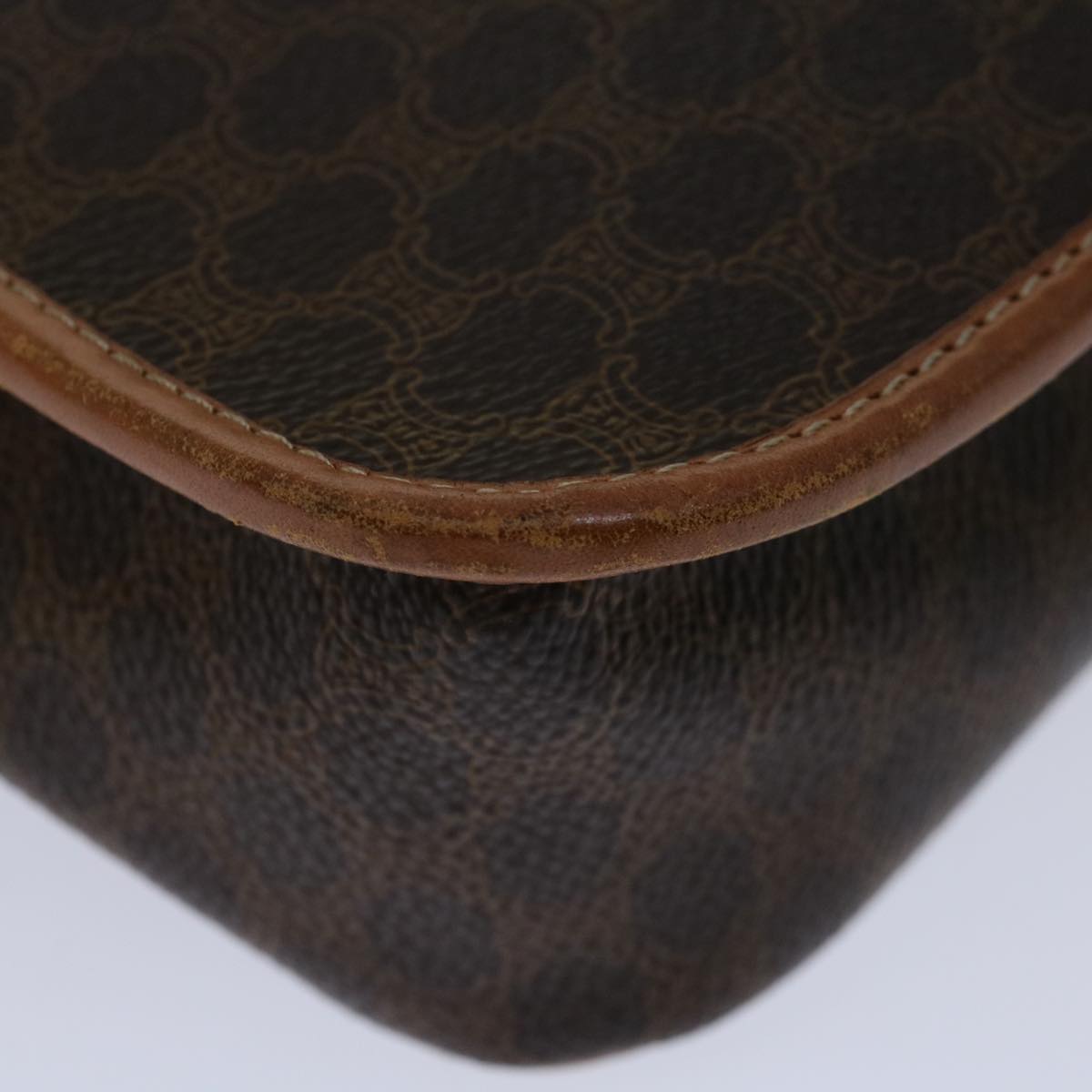 CELINE Macadam Canvas Shoulder Bag PVC Brown Auth 68999