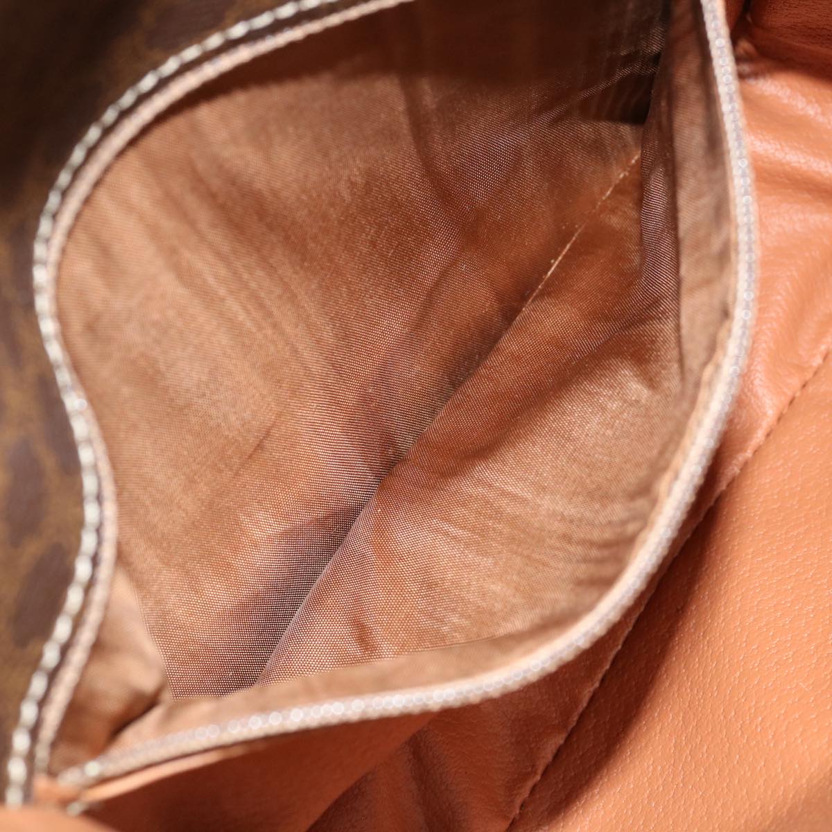 CELINE Macadam Canvas Shoulder Bag PVC Brown Auth 68999