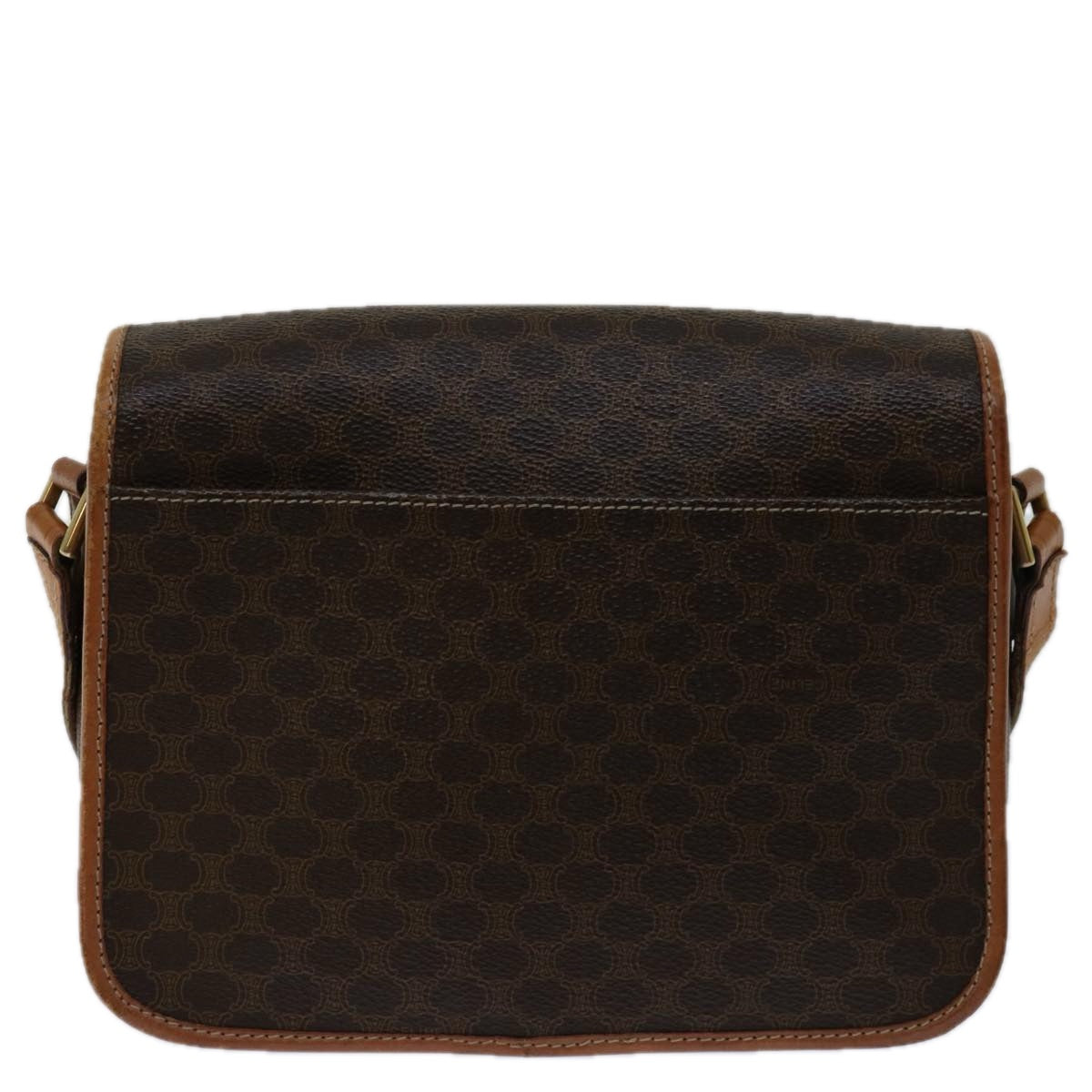 CELINE Macadam Canvas Shoulder Bag PVC Brown Auth 68999