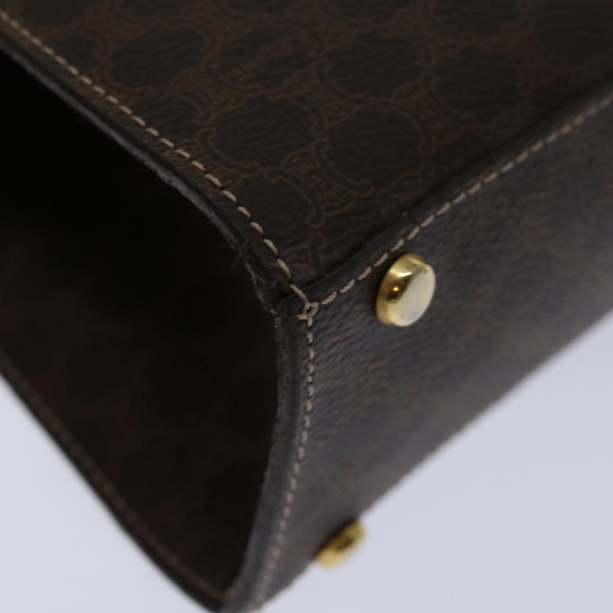 CELINE Macadam Canvas Hand Bag PVC 2way Brown Auth 69000V