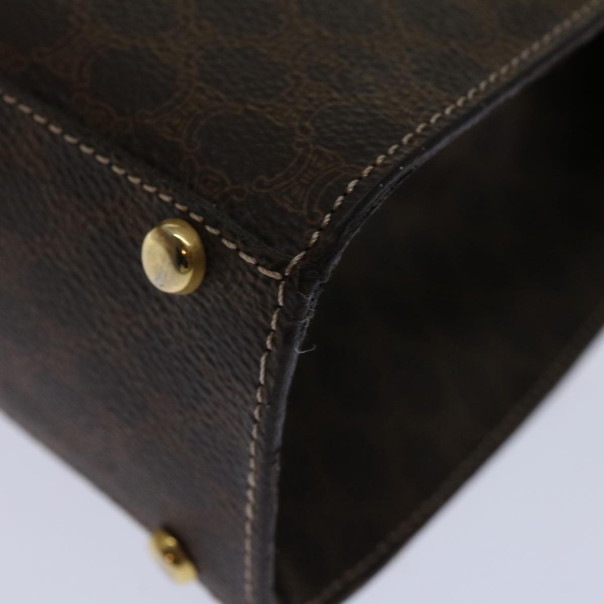 CELINE Macadam Canvas Hand Bag PVC 2way Brown Auth 69000V