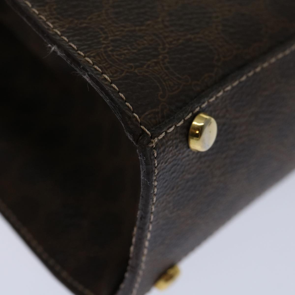 CELINE Macadam Canvas Hand Bag PVC 2way Brown Auth 69000V