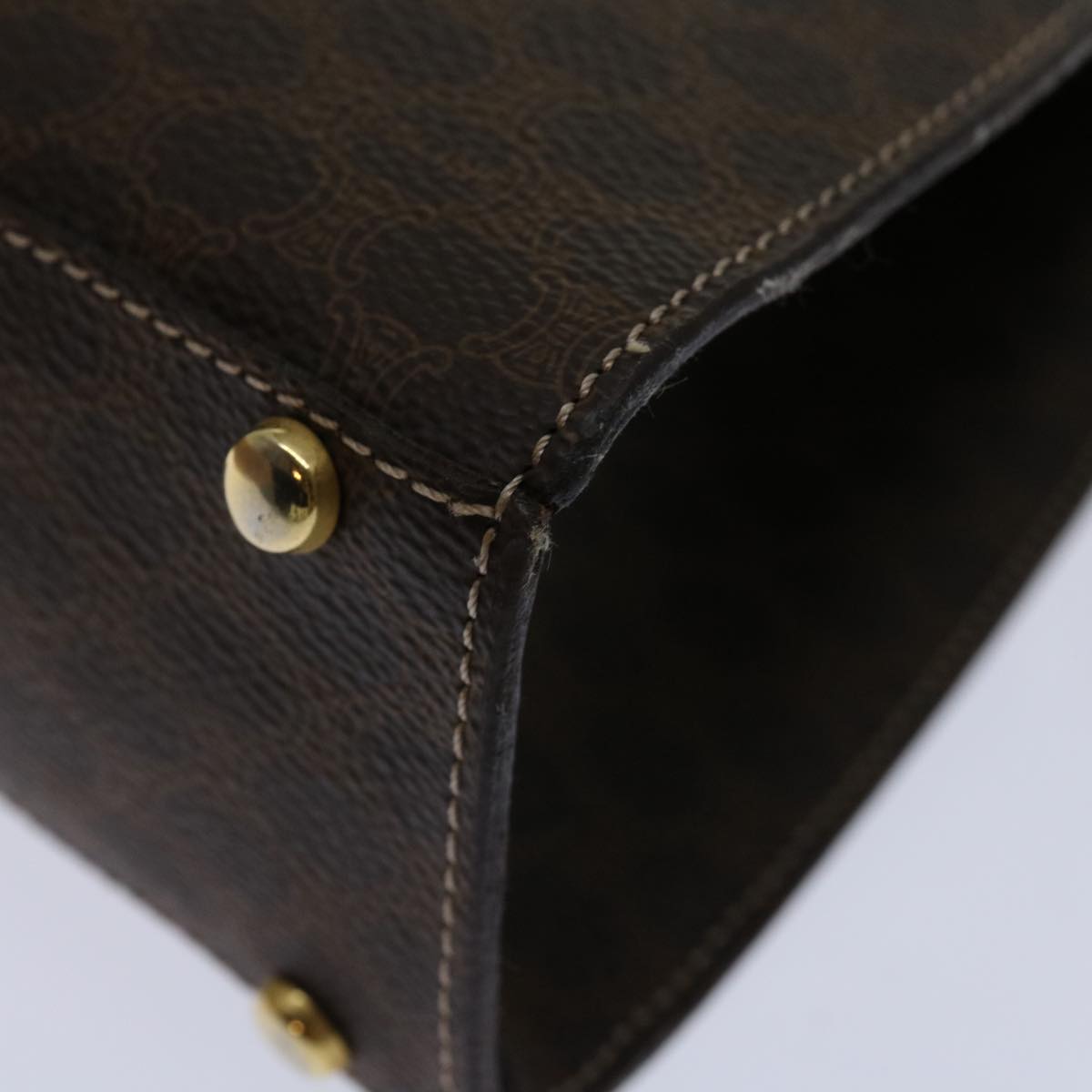 CELINE Macadam Canvas Hand Bag PVC 2way Brown Auth 69000V