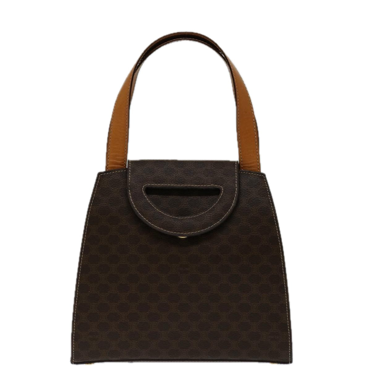 CELINE Macadam Canvas Hand Bag PVC 2way Brown Auth 69000V