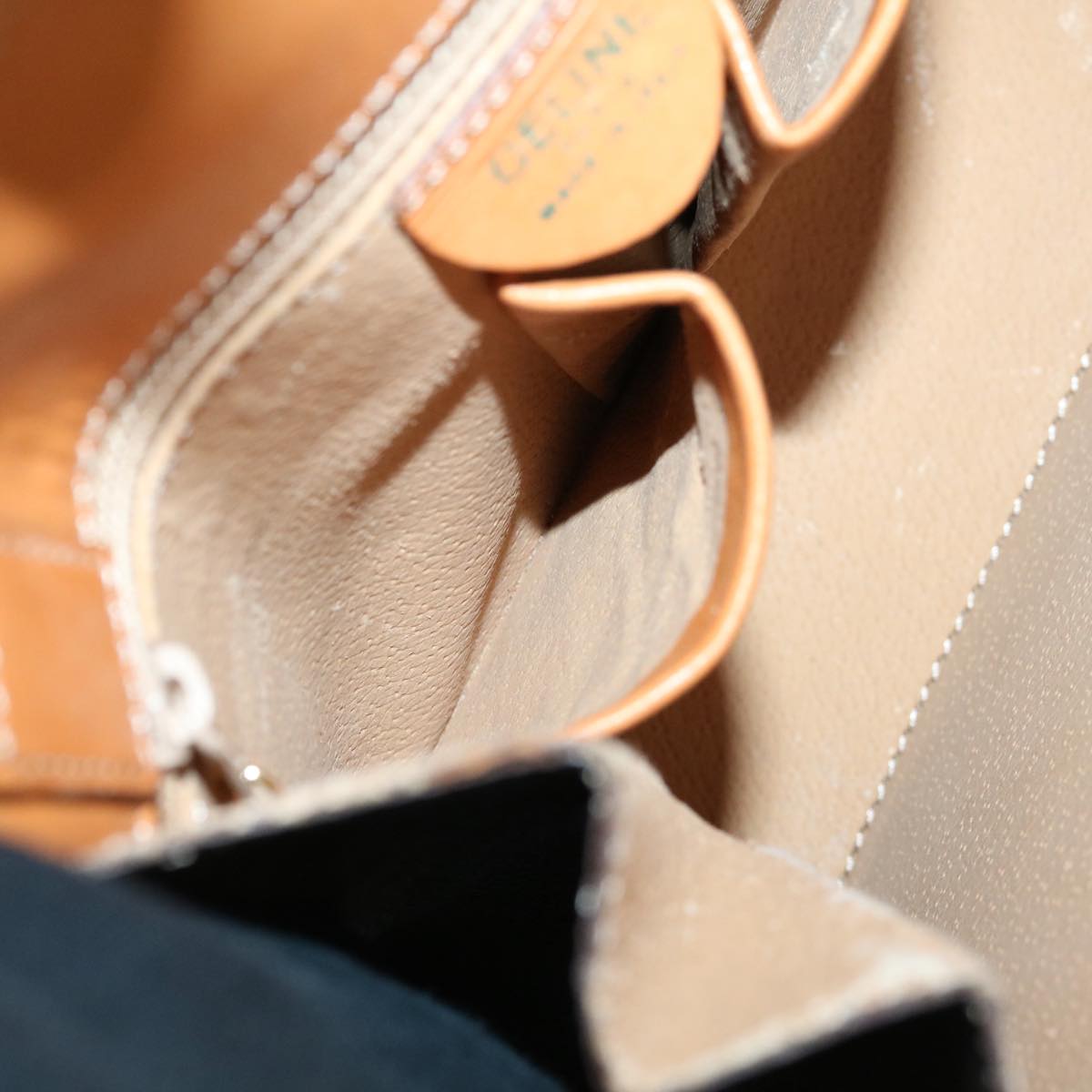 CELINE Macadam Canvas Hand Bag PVC 2way Brown Auth 69000V