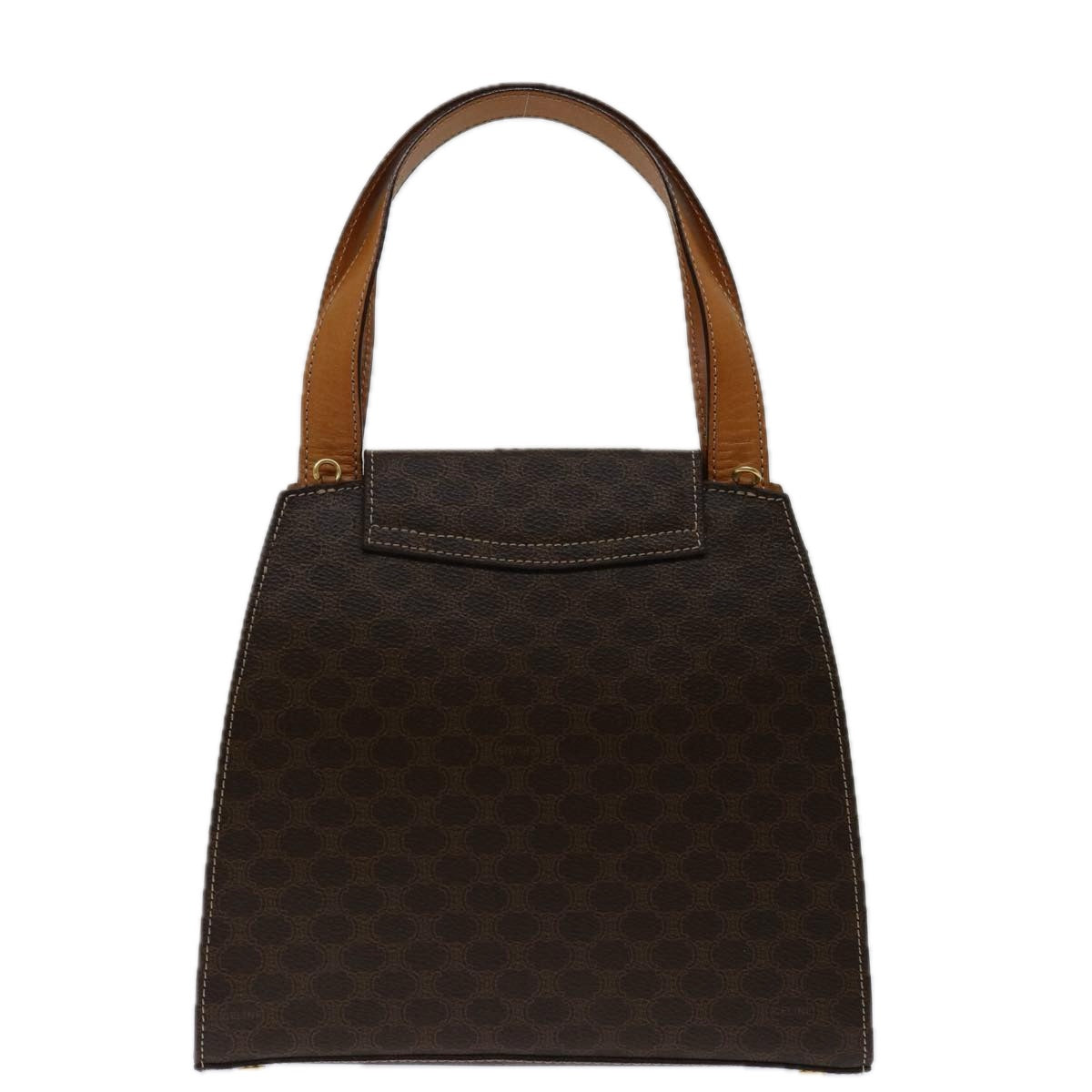 CELINE Macadam Canvas Hand Bag PVC 2way Brown Auth 69000V