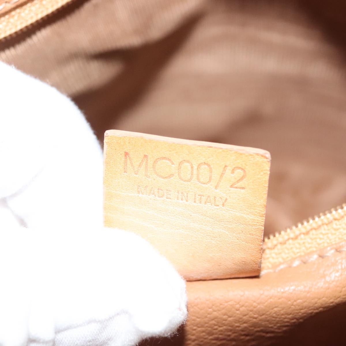 CELINE Macadam Canvas Hand Bag PVC Leather 2way Beige Auth 69018